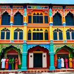 Community Mural**

"A vibrant mural depicting Malaysian culture and unity, painted on a building in Georgetown, Penang. The mural features diverse figures in traditional clothing, celebrating festivals like Hari Raya and Deepavali. Bright colors, playful composition, fully clothed figures, appropriate attire, safe for work, perfect anatomy, natural proportions, professional art illustration, high quality, family-friendly."

**